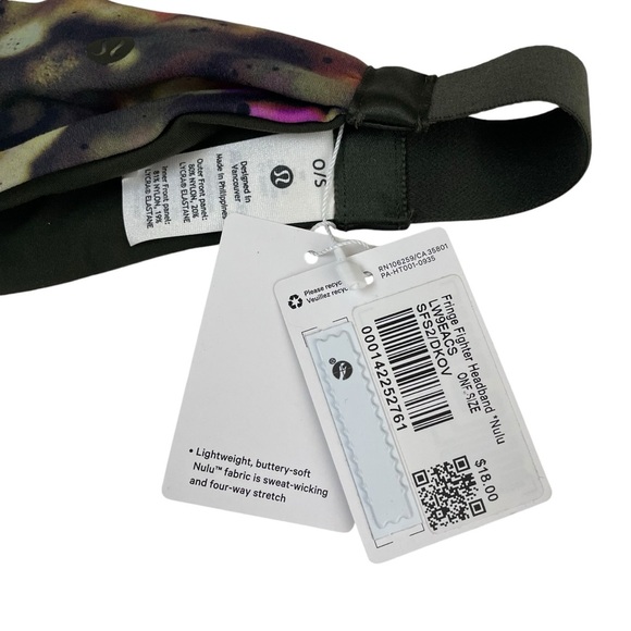 lululemon Women’s Fringed Fighter Nulu Headband Focus Splatter Reversible NWT - Picture 9 of 11